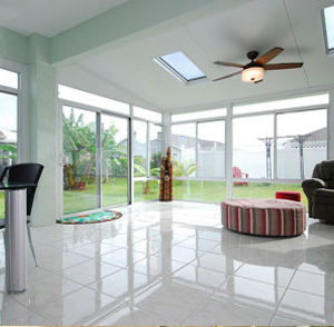 Straight Solid Roof Sunroom or Patio Room with Aluminum Frame